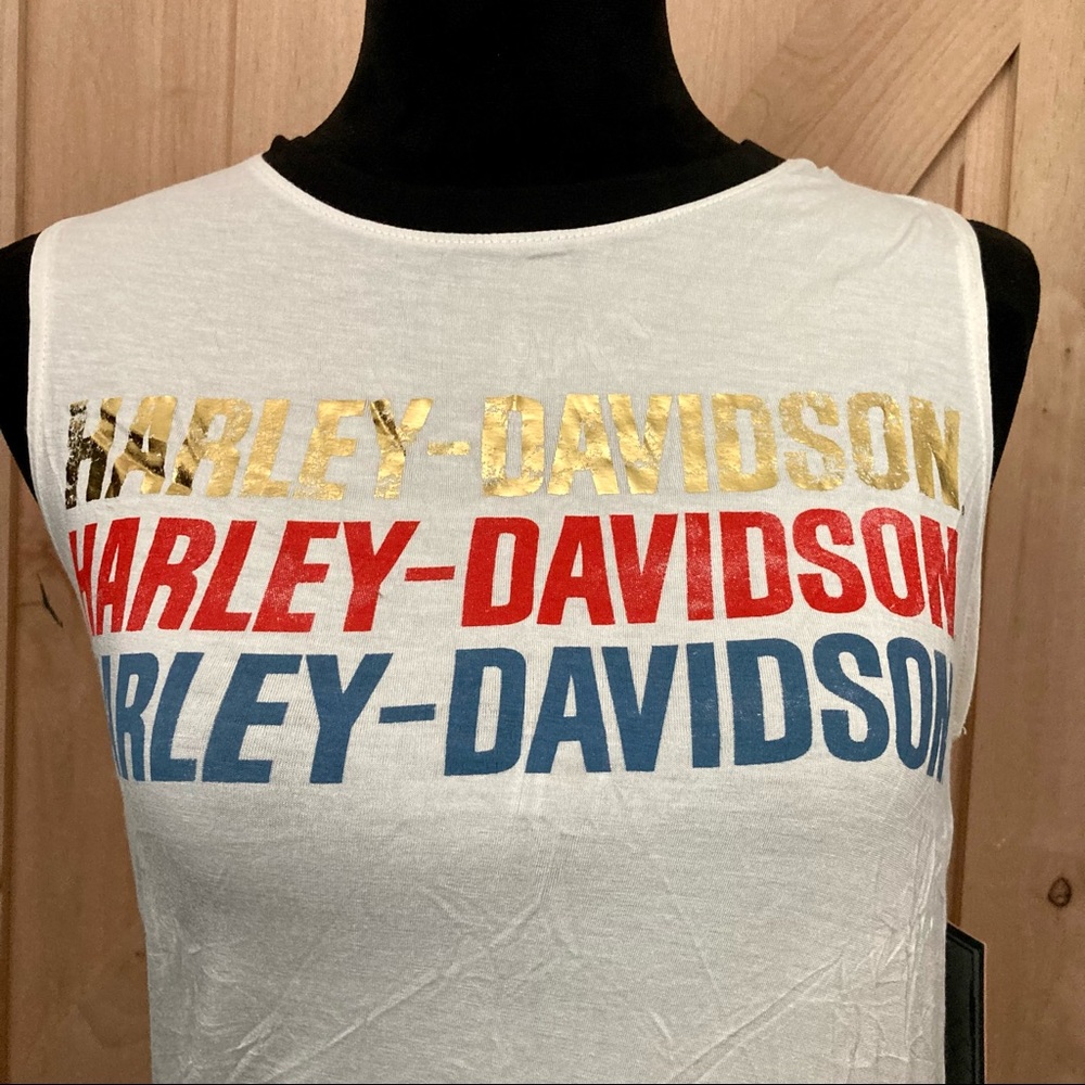 Harley-Davidson Women’s Sheer Ivory Tank Top NWT - Picture 6 of 10